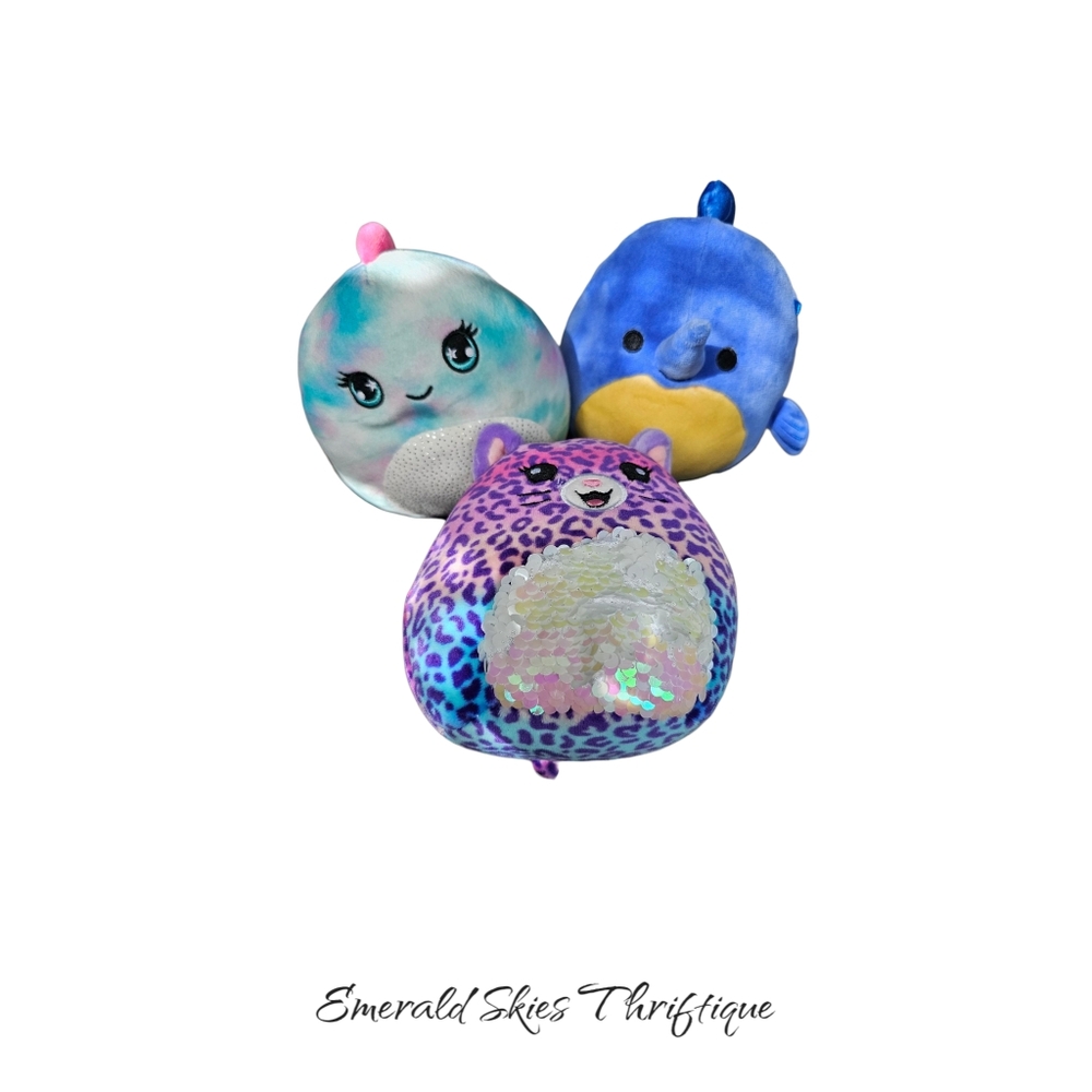 Lot of three squishmallow 5 inch stuffies.